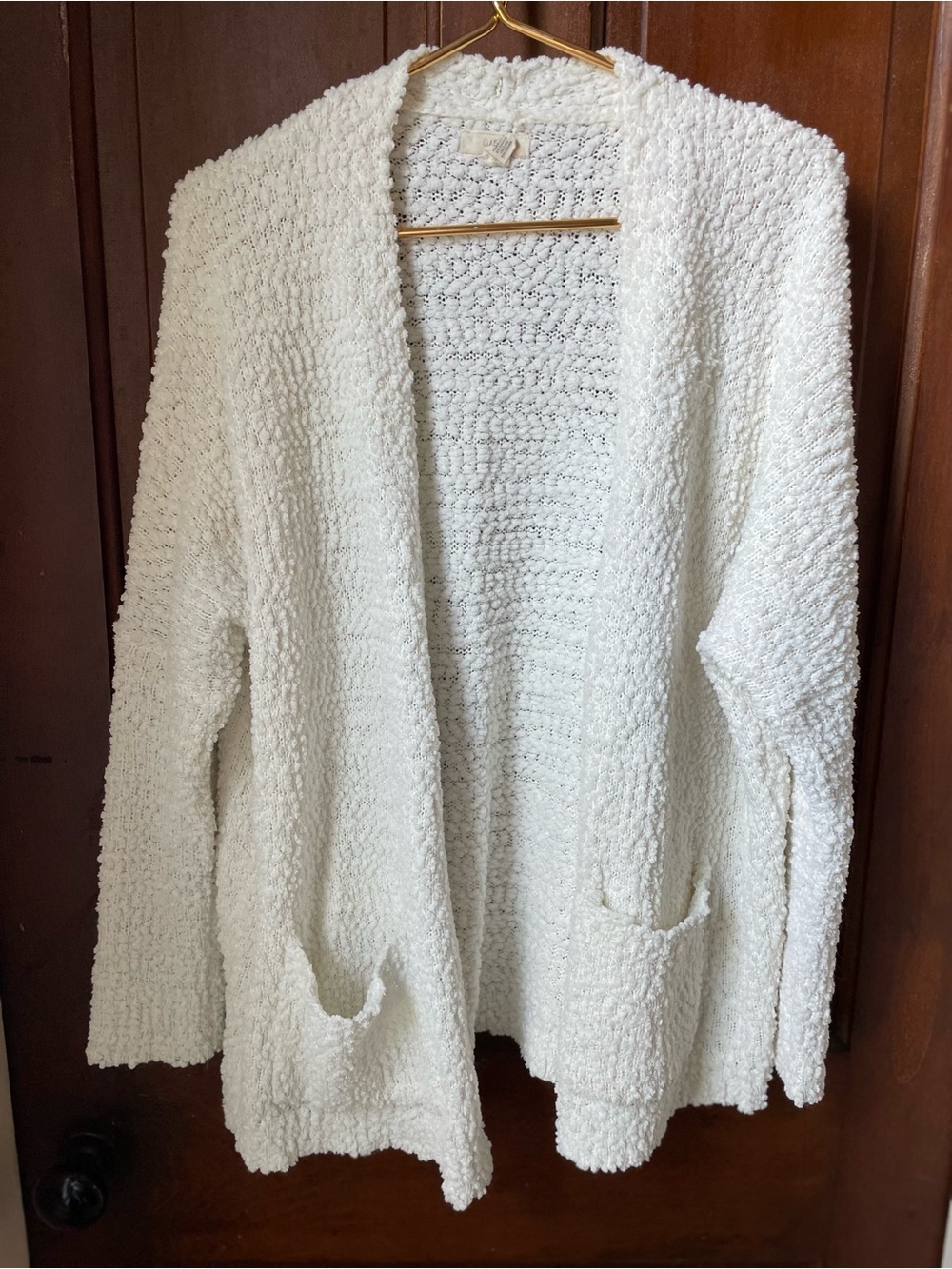 Cupio women's large long sleeve white cardigan